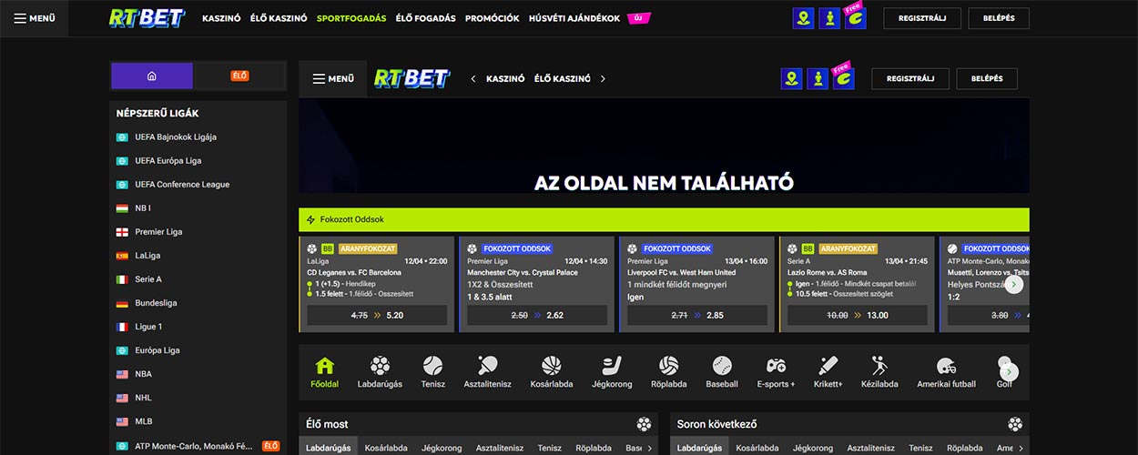RTbet online fogadási